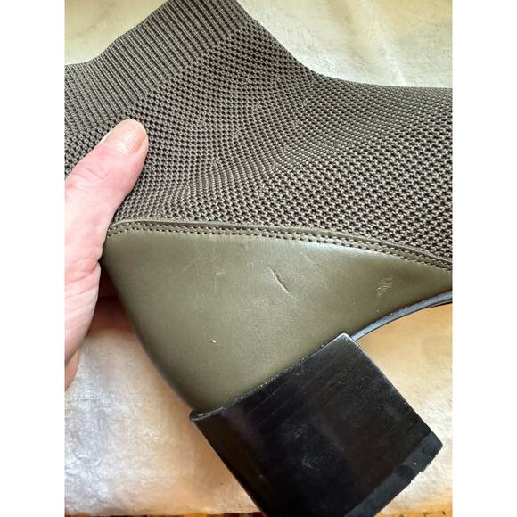 Everlane Green Stretchy Knit Heeled Boots Women's 8 - Picture 7 of 7